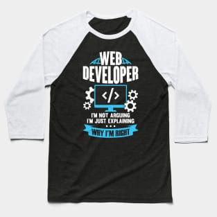 Front End Web Developer Website Designer Gift Baseball T-Shirt